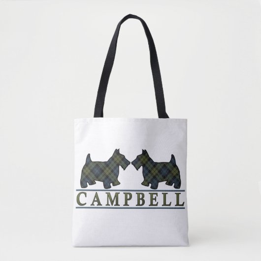 Tote Bag Le Scottie de Campbell d'écossais poursuit le (Devant)