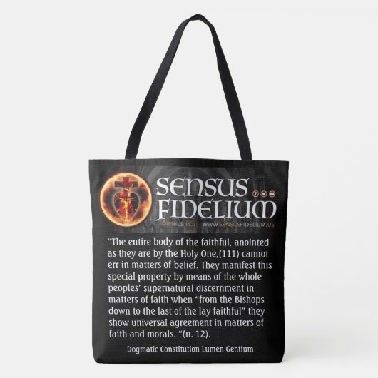 Tote Bag Le "sens des fidèles" catholiques de SCD Fidelium (Devant)