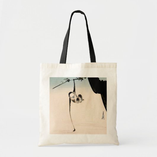 Tote Bag Le singe et la réflexion sur la lune (Devant)
