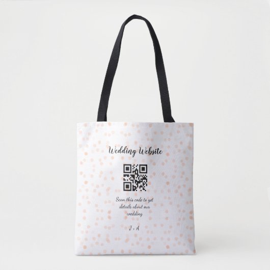 Tote Bag Le site web mariage scanner code QR pour les détai (Devant)