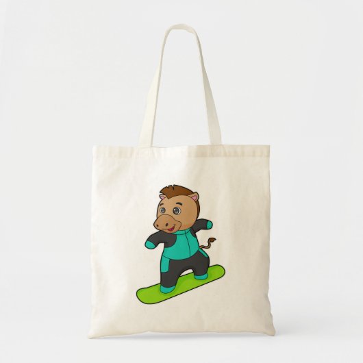 Tote Bag Le snowboarder de Horse (Devant)