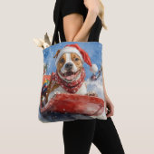 Tote Bag Le Staffordshire américain à Noël doré (De près)
