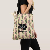 Tote Bag Le style de Zentangle Parrots le monogramme de | (De près)