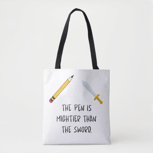 Tote Bag Le stylo est plus puissant que l'épée (Devant)