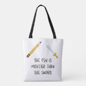 Tote Bag Le stylo est plus puissant que l'épée (Dos)