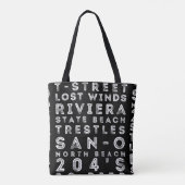 Tote Bag Le surf de Sc repère Fourre-tout noir (Dos)