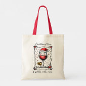 Tote Bag Le temps de Noël est meilleur avec le vin (Dos)