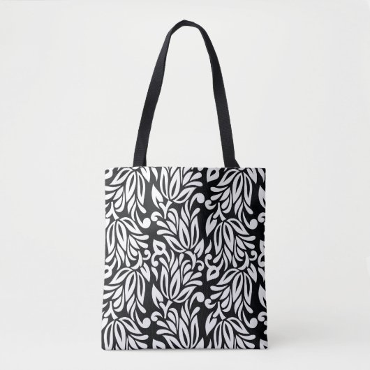 Tote Bag Le textile noir et blanc. (Devant)