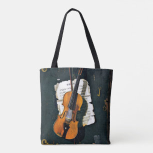 Tote Bag Le Vieux Violon, peinture d'art