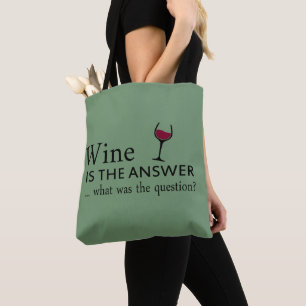 Tote Bag Le vin est la réponse drôle citation de vin