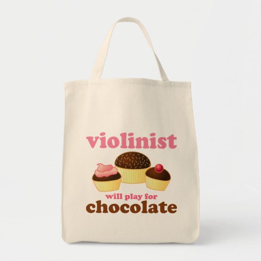 Tote Bag Le violoniste jouera pour le chocolat (Devant)