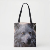Tote Bag Le visage du loup blanc, (Devant)