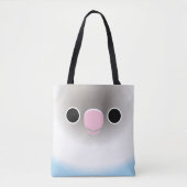 Tote Bag Le visage d'un inséparable masqué bleu pastel (Devant)