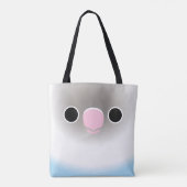 Tote Bag Le visage d'un inséparable masqué bleu pastel (Dos)