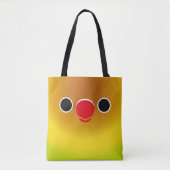 Tote Bag Le visage d'un inséparable masqué vert pastel (Devant)