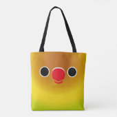 Tote Bag Le visage d'un inséparable masqué vert pastel (Dos)