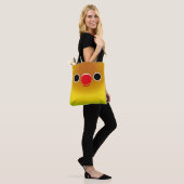 Tote Bag Le visage d'un inséparable masqué vert pastel (Sur le modèle)