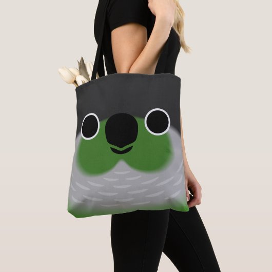 Tote Bag Le visage d'une perruche à joues vertes (De près)