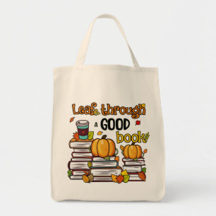 Tote Bag Leaf À Travers Un Bon Livre