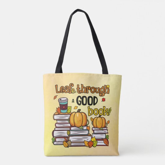 Tote Bag Leaf À Travers Un Bon Livre (Dos)