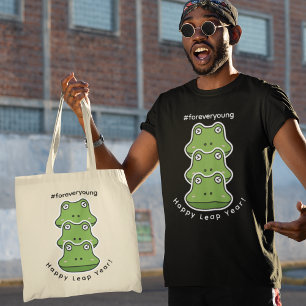 Tote Bag Leap Year Forever Young 3 Frogs 29 févr.