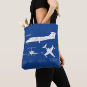 Tote Bag Learjet 23 - Plan de dessin du plan directeur de l (De près)