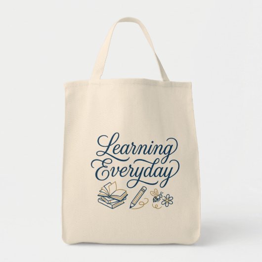 Tote Bag Learning Everyday inspiration gift for teachers  (Devant)