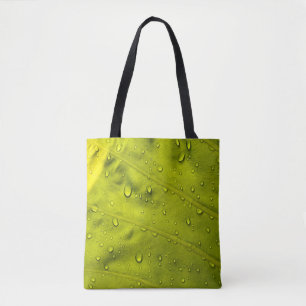 Tote Bag L'eau chute sur la feuille verte