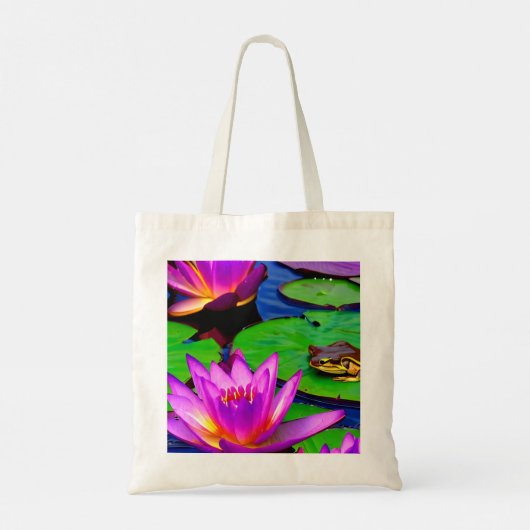 Tote Bag L'eau vive Lys Lily Pads et une grenouille (Dos)