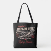 Tote Bag Leçons de vol rétros d'avion personnalisées (Dos)