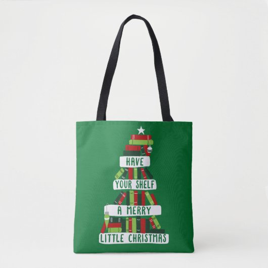 Tote Bag Lecteurs et amateurs de livres Arbre de Noël (Devant)