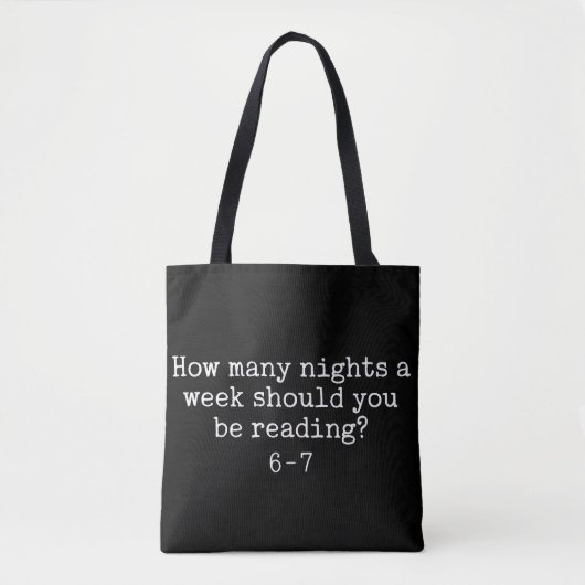 Tote Bag Lecture 6-7 Prof de Fun Amusant Bibliothécaire Ang (Devant)