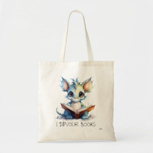 Tote Bag *~* LECTURE devour LIVRES AP88 BLUE Baby Dragon
