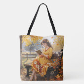 Tote Bag Lecture d'un livre Feuilles d'automne Cadeau d'ann (Dos)