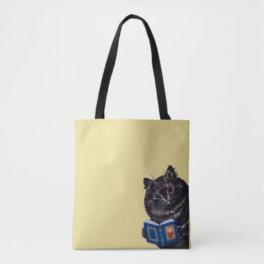 Tote Bag Lecture d'un livre par un chat, Louis Wain (Devant)