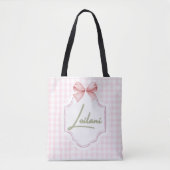 Tote Bag Leilani personnalisée bébé fille En vichy (Devant)