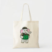Tote Bag L'éléphant comme soldat avec uniforme et casque (Devant)