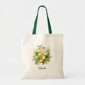 Tote Bag Lemon Bouquet with White Blossoms (Devant)