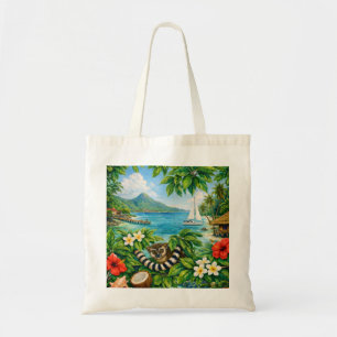 Tote Bag Lémurien Tortue de mer du lagon tropical de Mayott