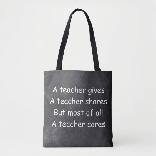 Tote Bag L'enseignant donne des actions Cares Chalkboard Id (Devant)