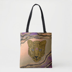 Tote Bag Leopard Avec Géode