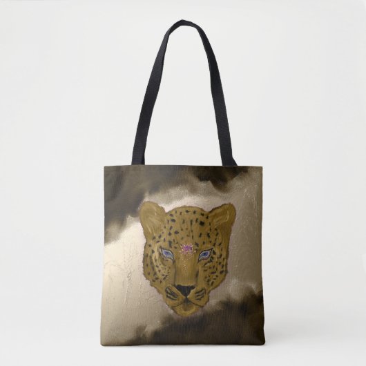 Tote Bag Leopard Avec Géode Brown (Devant)