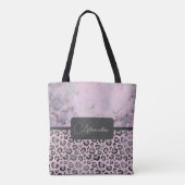 Tote Bag Léopard de marbre rose pâle Personnalisé (Dos)