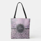 Tote Bag Léopard de marbre rose pâle Personnalisé (Dos)
