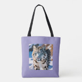 Tote Bag leopard des neiges se croupissant dans la neige (Dos)