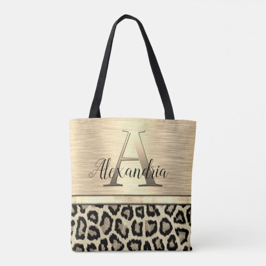 Tote Bag Léopard d'or chatoyant (Dos)