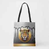 Tote Bag Léopard doré avec détails de gouttes d'eau 🐆 (Devant)