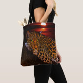 Tote Bag Leopard du coucher de soleil (De près)