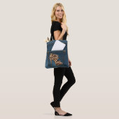 Tote Bag Leopard High Heel & Blue Jean Motif Pocket Jean. (Sur le modèle)