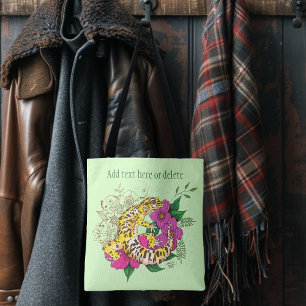 Tote Bag Léopard jaune Gecko Vert